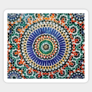 Moroccan tiles with geometric shapes oil painting Sticker